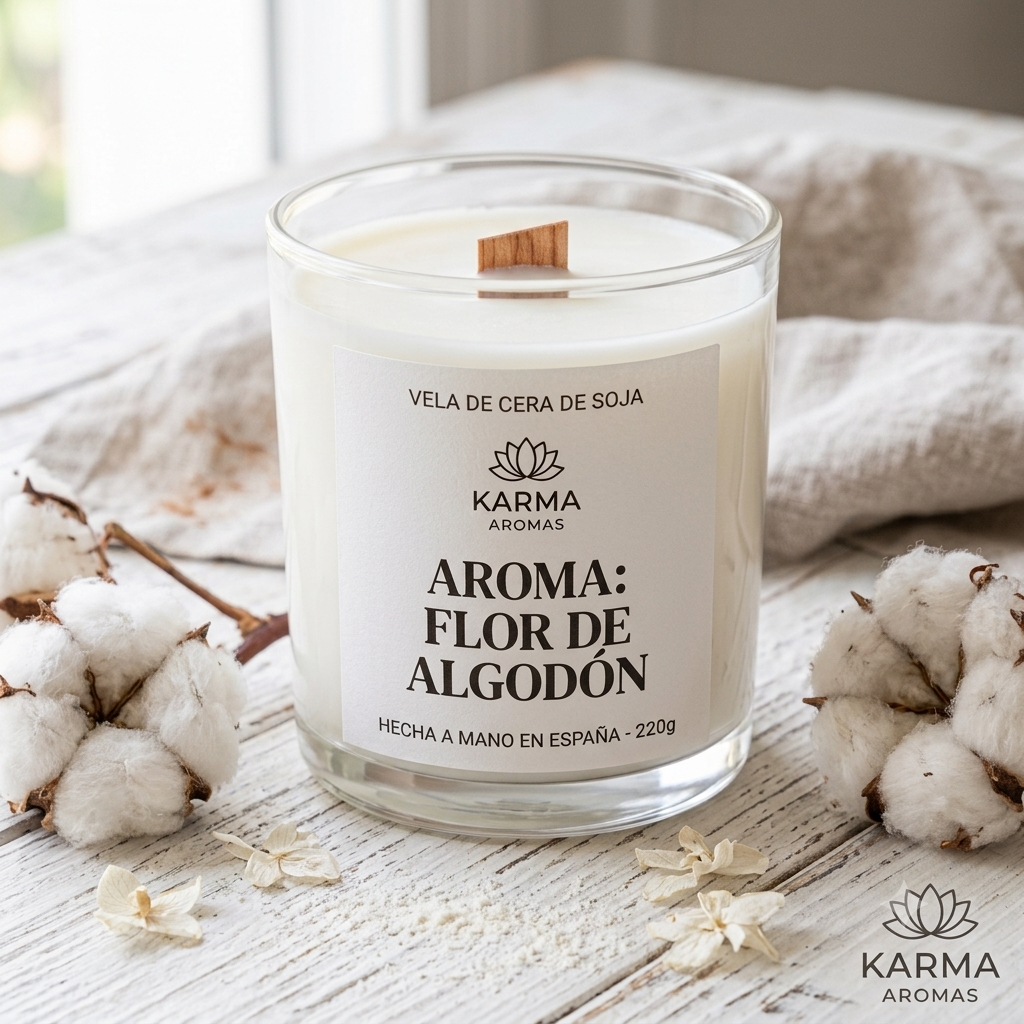 Vela Artesanal - Flor de Algodón