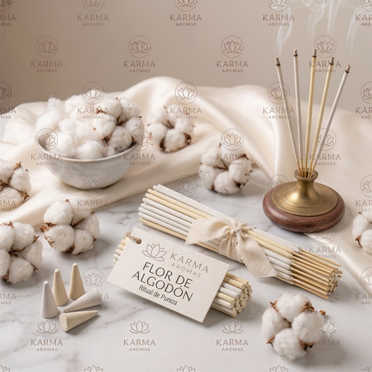 Inciensos Artesanos -Flor de Algodón, (pack de 6 unidades)
