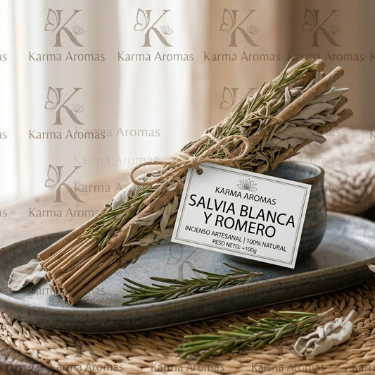 Inciensos Artesanos - Salvia Blanca y Romero (Pack de 6 unidades)