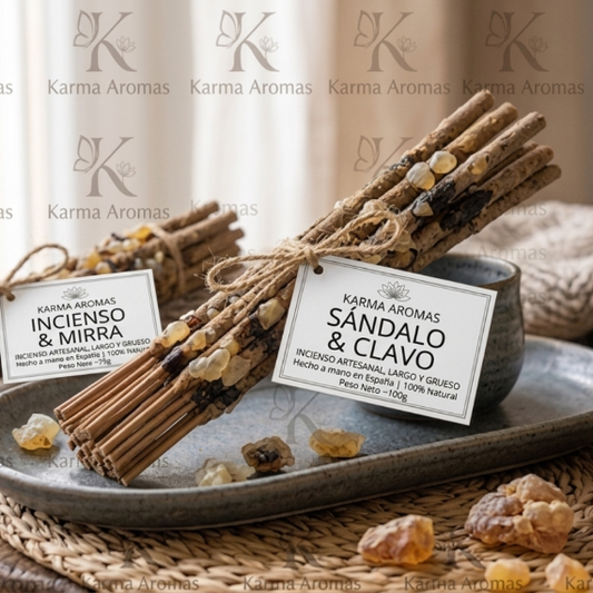 Incienso Artesanal - Clavo y Sándalo (Pack de 6 unidades)
