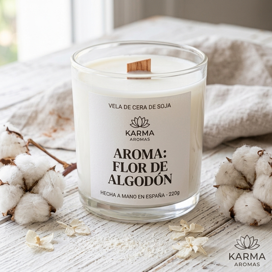 Vela Artesanal - Flor de Algodón
